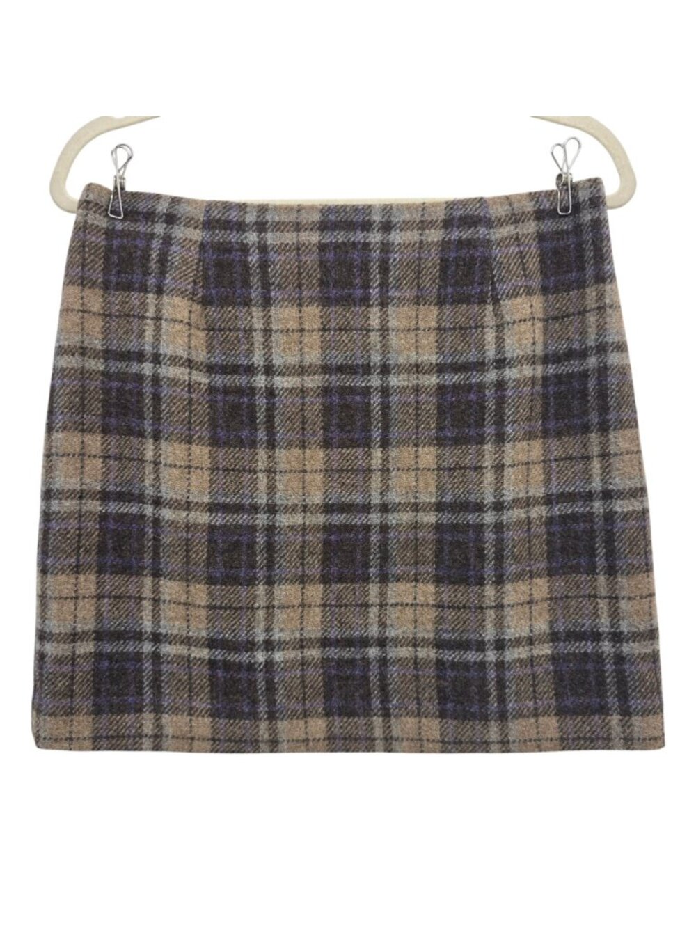 Polo Ralph Lauren Womens 4 Skirt Wool Plaid Leather Buckle Mini Wrap Preppy - Picture 3 of 10